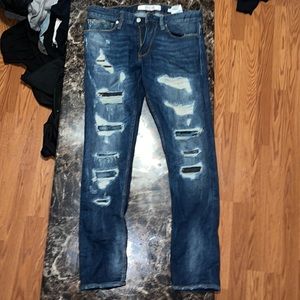 Guess denim blue ripped jeans size 31